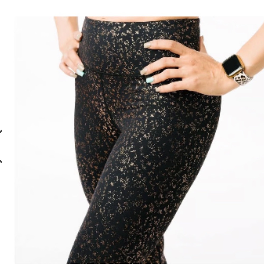 ZYIA Black Rose Gold Flake Light n Tight Hi-Rise 8-10 (7/8 24”)